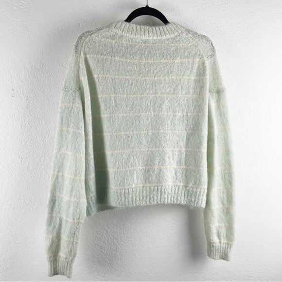 Acne Studios Kassidy Striped Crew Neck Sweater in Pale Green Large - Picture 4 of 9